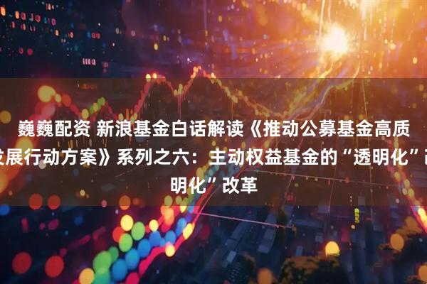 巍巍配资 新浪基金白话解读《推动公募基金高质量发展行动方案》系列之六：主动权益基金的“透明化”改革